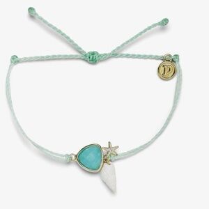PURA VIDA Winterfresh Mint Riviera Sea Glass Charm Bracelet NEW extremely rare!